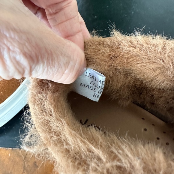 J Slides Platform Pull On Ankle Boots Suede Faux Fur Lining Tan 8M - Picture 10 of 13